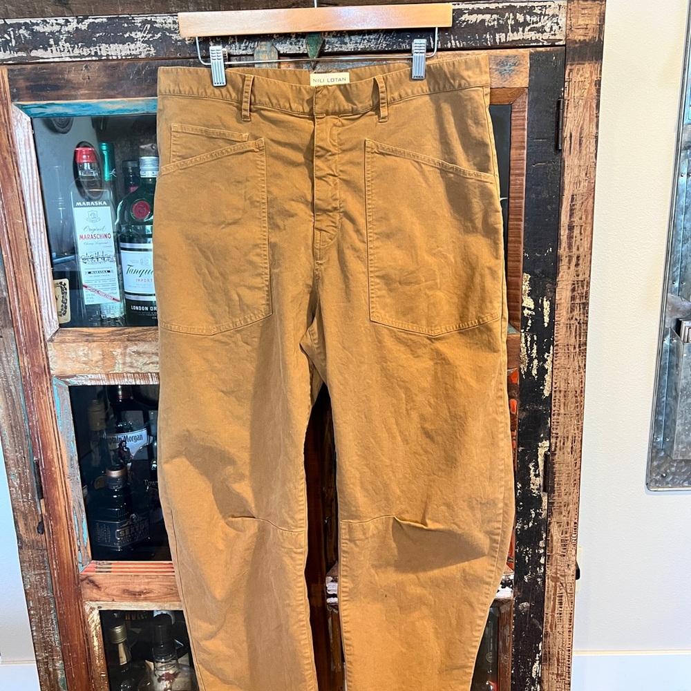 Nili Lotan Shon Camel barrel pants size 12